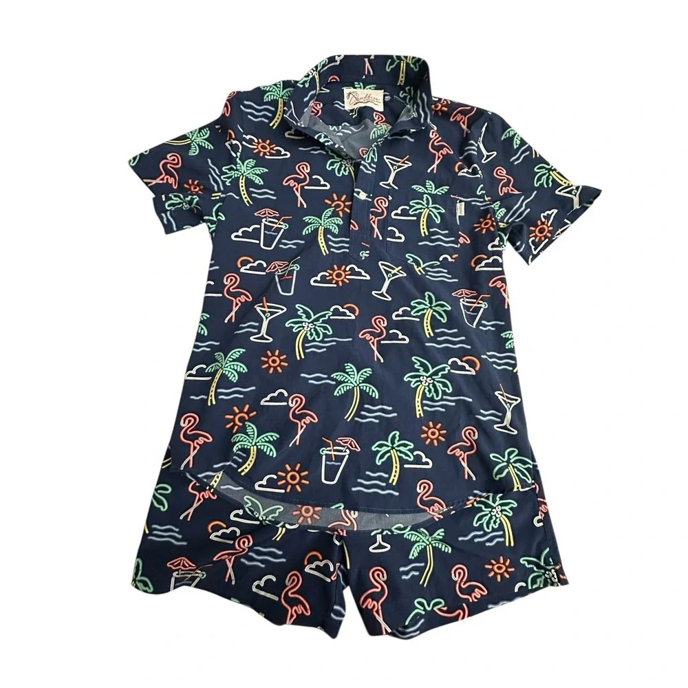 Chubbies Swimsuit Set Outfit Polo Shirt & Swim Trunks Sizes Small & Medium T13-8